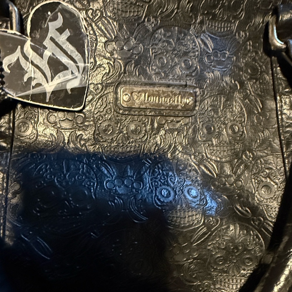 Vintage Loungefly sugar skull embossed duffle